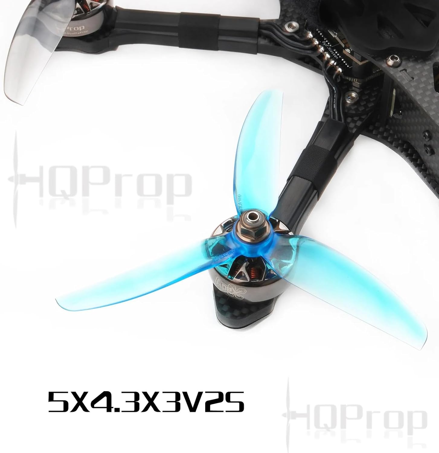 16pcs HQProp More Durable Smoother 5x4.3x3V2S Tri-Blade FPV Propeller Freestyle 5 Inch Props for RC Drone Quads Quadcopter Multirotor for iFlight Nazgul Evoque F5 Geprc