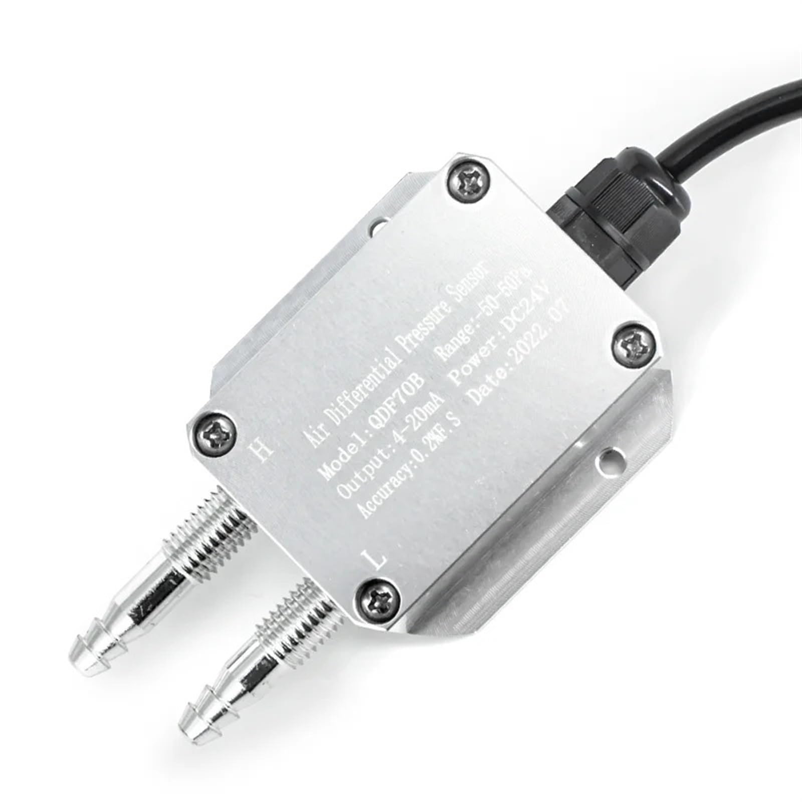 Wind Air Differential Pressure Transmitter 4-20mA 0-10V 0-5V RS485 Differential Pressure Sensor Transducer 0-100pa 0-200pa Sensor(Output RS485,0-200Pa)