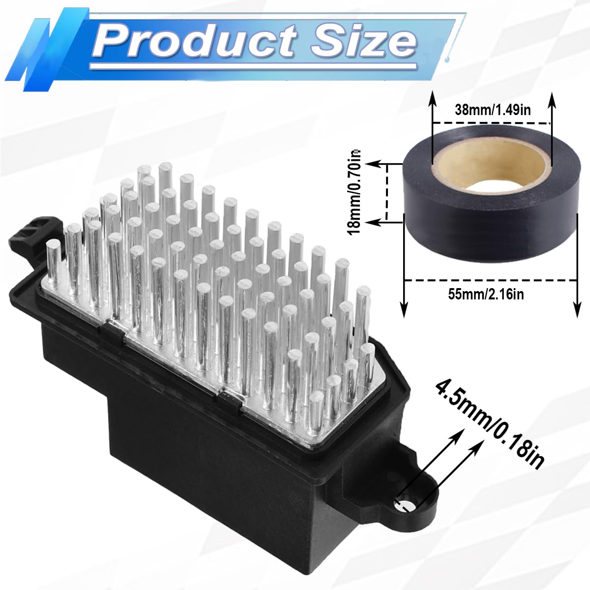 ZAMDOE 277A1-4BU0A Resistenza Ventola riscaldatore Resistenza soffiante per Qashqai Nissan J11 2014-2020 per Rogue XTRAIL S SL per Ford B-Max Ecosport AV1119E624AA con Nastro Isolante con Nastro