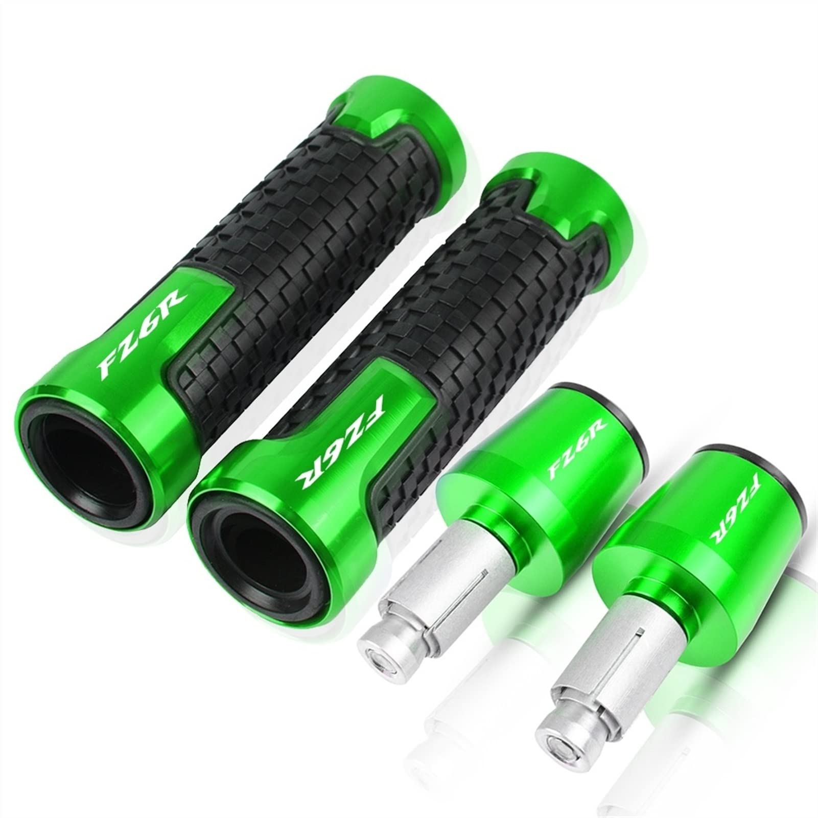 Poignée guidon Yamaha Fazer FZ6 FZ6R grip caoutchouc vert 22mm moto 7/8