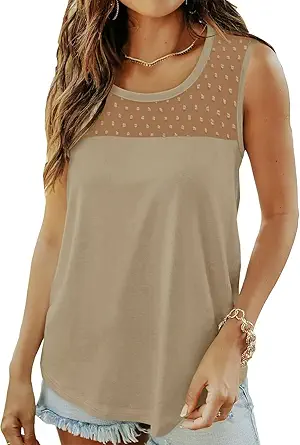 KISSMODA Womens Flora Print Tank Tops Ribbed Summer Shirt Sleeveless Summer Casual Women Blouses(S-3XL)
