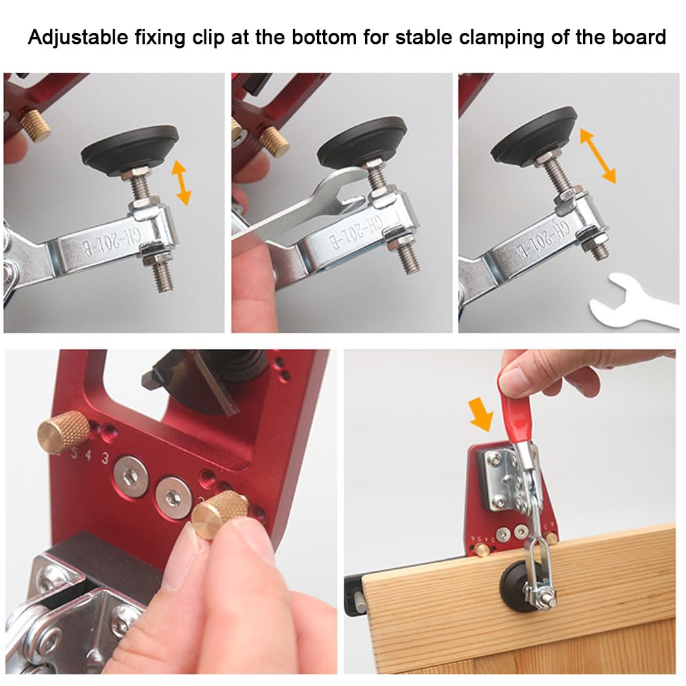 Irfora Utensile per trapano a cerniera da 35 mm, perforatore a cerniera, lavorazione del legno, guida per foratura, localizzatore con dispositivo, apertura a foro in metallo