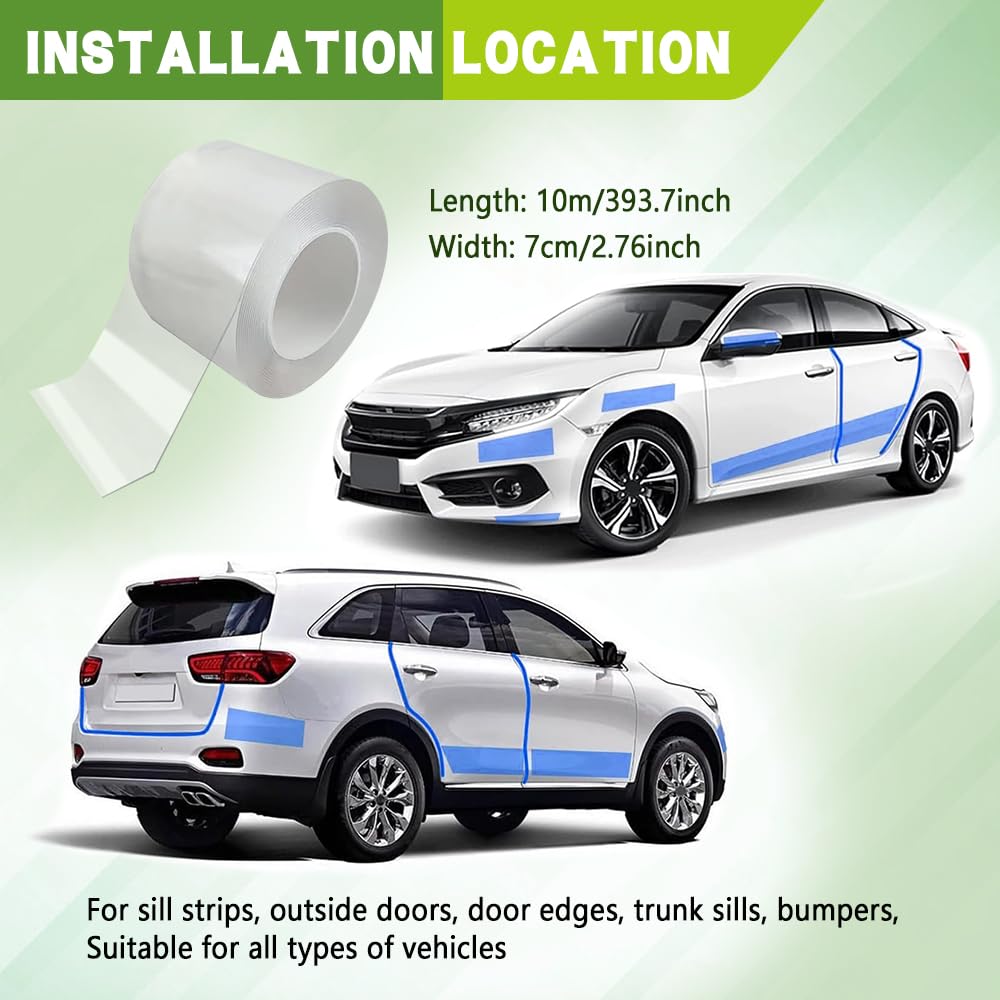 Car Door Entry Guard, Anti-Collision Protector Tape, Car Door Still Protector, Transparent Anti-Collision Strip, Car Door Edge Trim Protection Film Fit for Cars SUV MPV