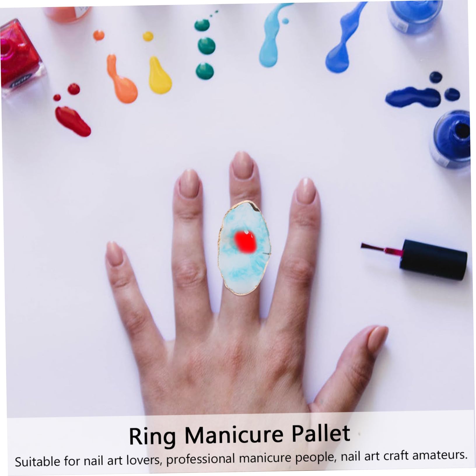 12 Piezas Paleta De Anillos Bandeja para Mezclar Esmalte De Uñas Paleta De Colores De Dibujo Anillo De Ónix Paleta De Esmalte De Uñas Pintar Ágata Tablero De Visualización Resina