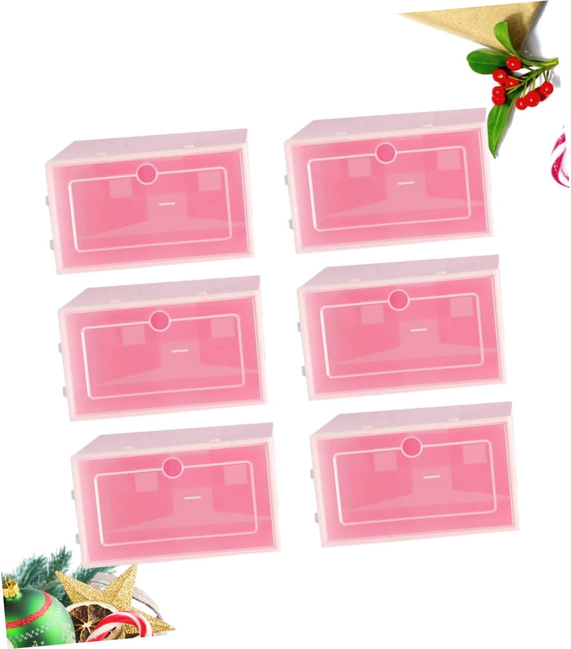 6PCS Stackable Shoe Storage Box Thickened Plastic Shoe Container Lids Large Size for Sneaker Organization for Home Entryway