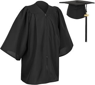 Matte Preschool and Kindergarten Graduation Cap Gown Set with Year Charm Tassel