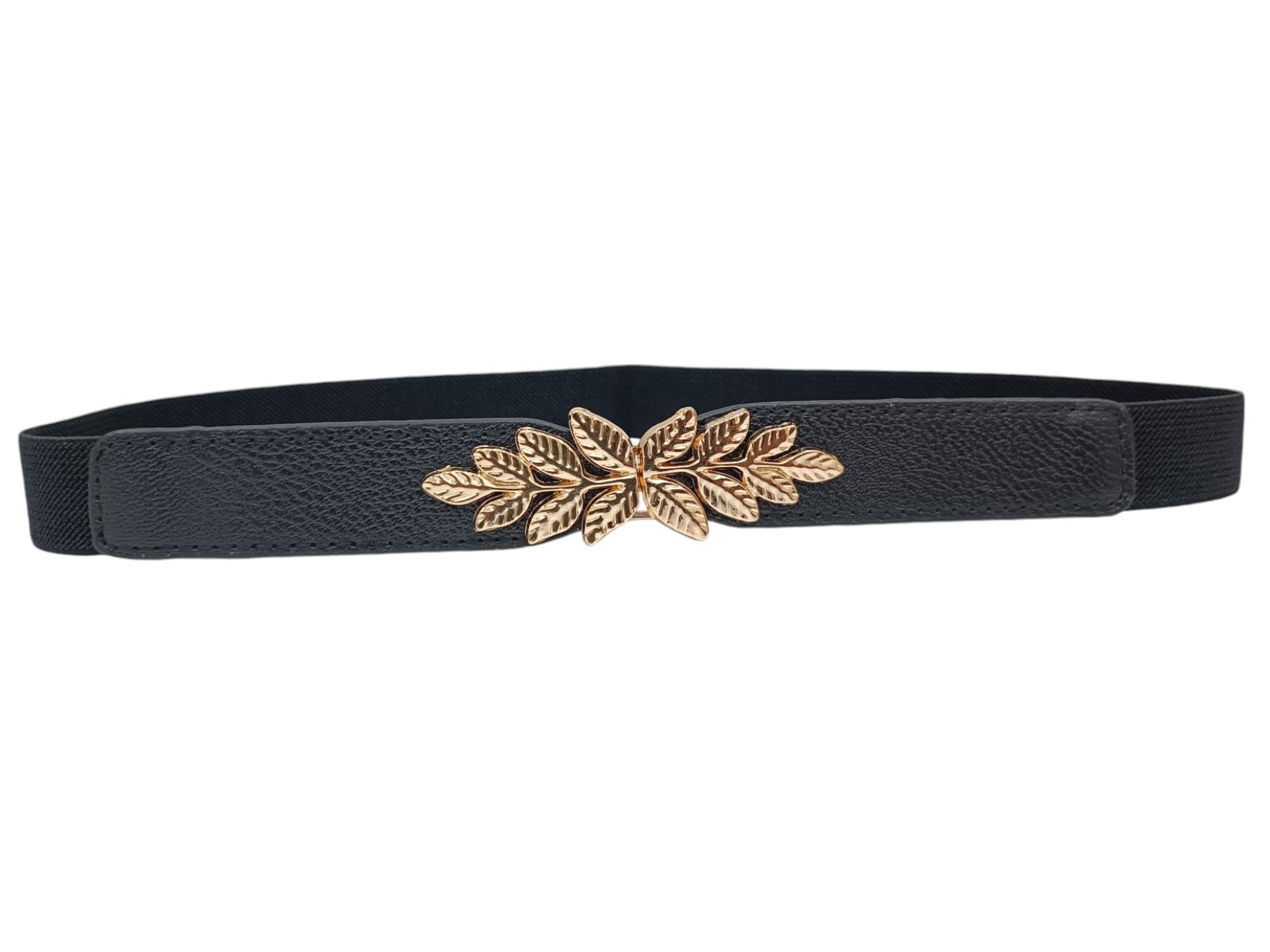 rvm jewels Elastic Fabric Waist Belt for Dress One Piece Stylish Leaf Design Stretchy Slim Designer Ladies Belt for Women Dresses Fancy Stretchable - Free Size-picture-31