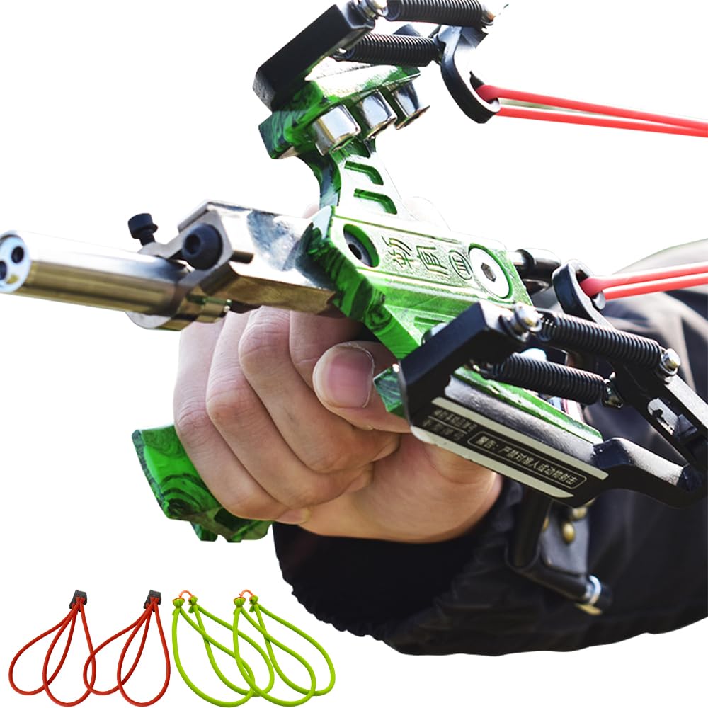 Piaoyu Stainless Steel Wrist Rocket Slingshots for Adults Hunting Slingshot Catapult Shooting Sling Shot with Laser Sight (Green)