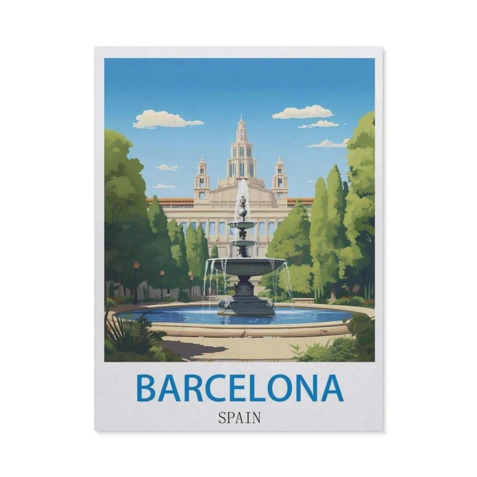 BEAYODKP Full Diamond 5D DIY Diamond Painting，Barcelona Spain（40x50cm）