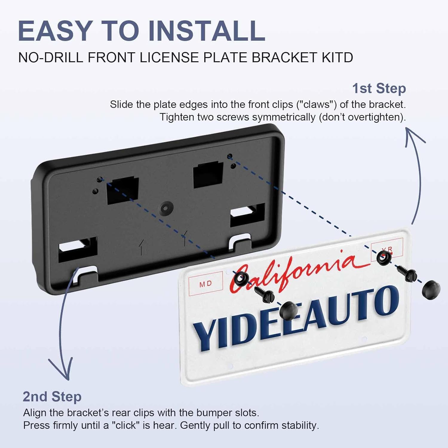 License Plate Bracket for 2024 2025 Ford F-150 Accessories, Front Bumper Mount Frame Holder No-Drill fits 3.3L 5.0L RL3Z-17A385-AA