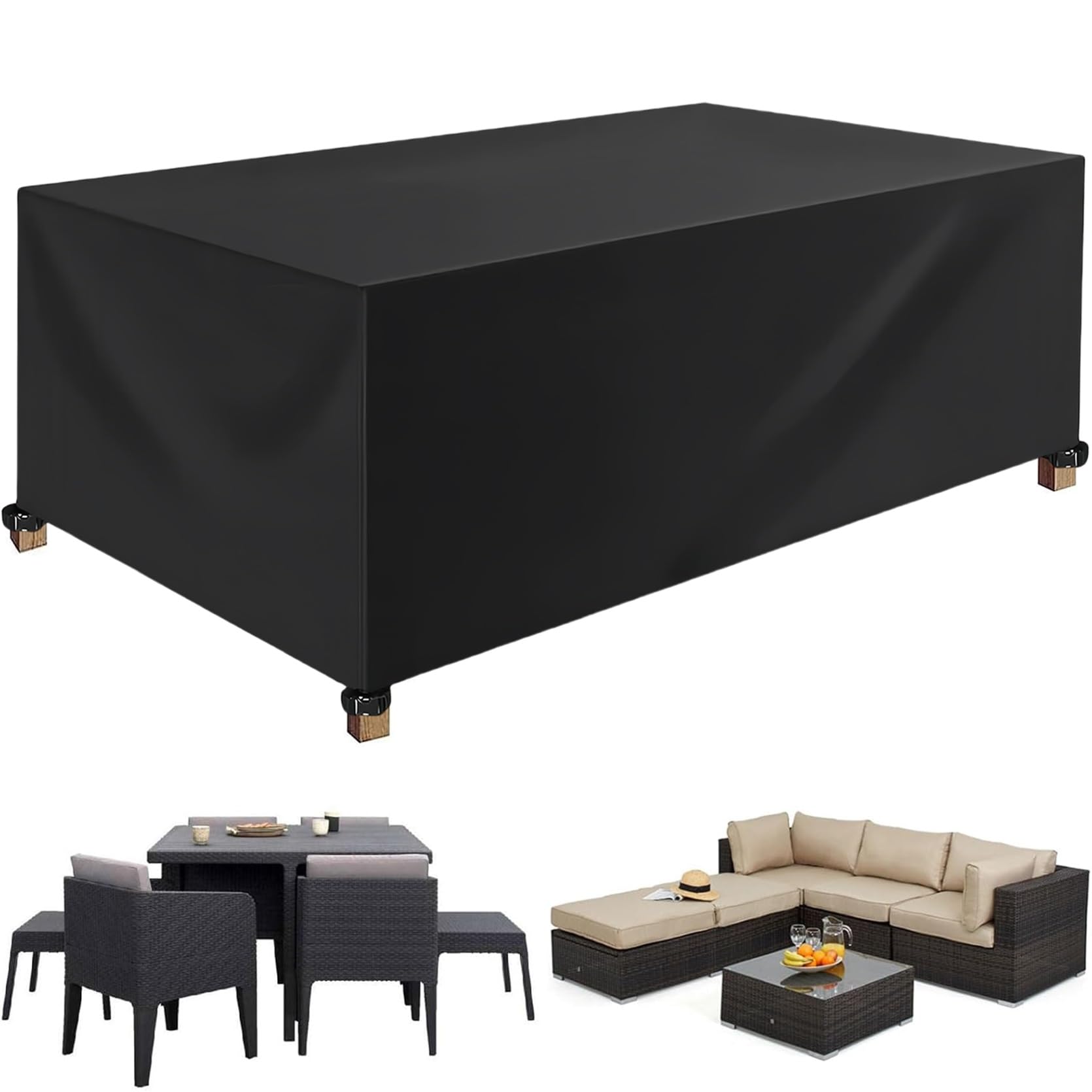 Pokrowce Na Stoły Ogrodowe 160 x 100 x 50 cm Pokrowiec Na Stół Ogrodowy Zewnętrzny Odporny Na Rozdarciawodoodporny Pokrowiec Na Zestaw Cube Nadaje Się Do Mebli, Czarny