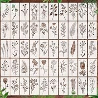 OOTSR 50 Stk Blatt Blätter Schablonen, 7,6x15,2 Malerei Malschablone DIY der Blattmalerei, Kunststoff Wiederverwendbar Vorlagen für Malerei Holz Wand Deko