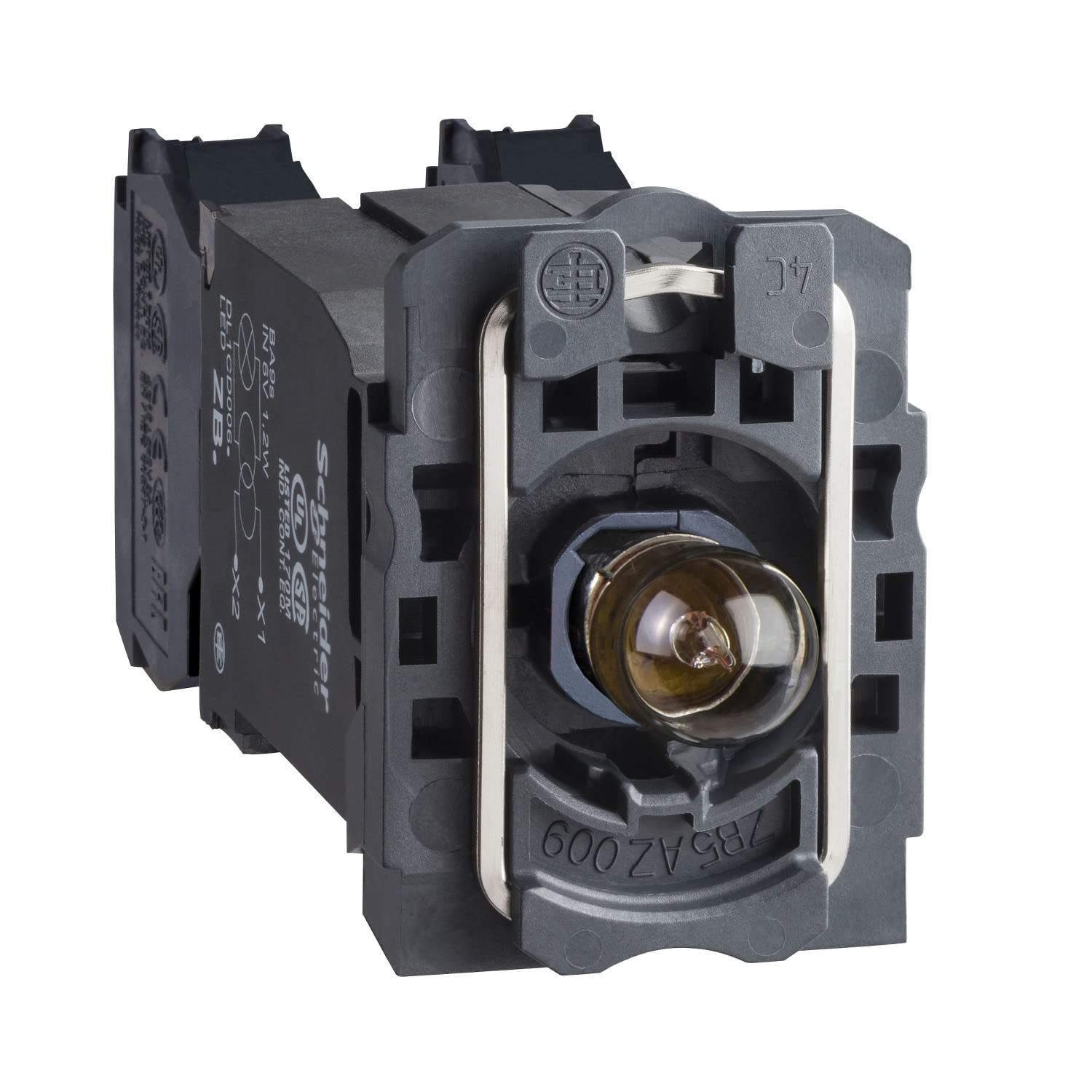 Cuerpo pulsador luminoso trafo 120V avec double contact NA+NC pour commande sécurisée
