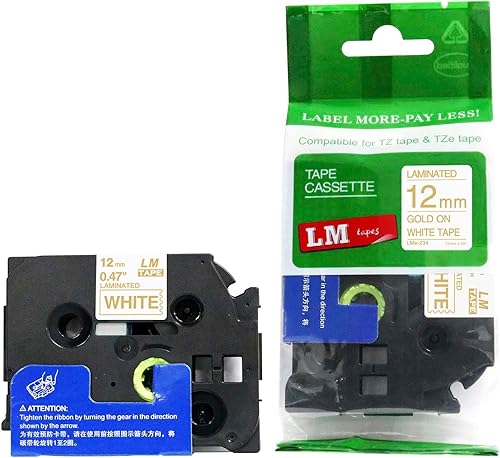 Miniatura 7 de LM Tapes - Cinta TZe P-Touch de 0.472in de color blanco sobre rosa baya compatible con Brother PT-H100, PTH100, PT-H110, PTH110, PTH110 Ptouch