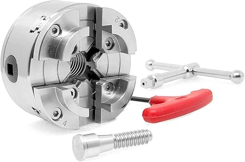 MALAXA LIANXIAO - Juego de portabrocas de torno con llave de 4 pulgadas, 4 mandíbulas con rosca de 1 pulgada x 8TPI para máquinas de molienda,