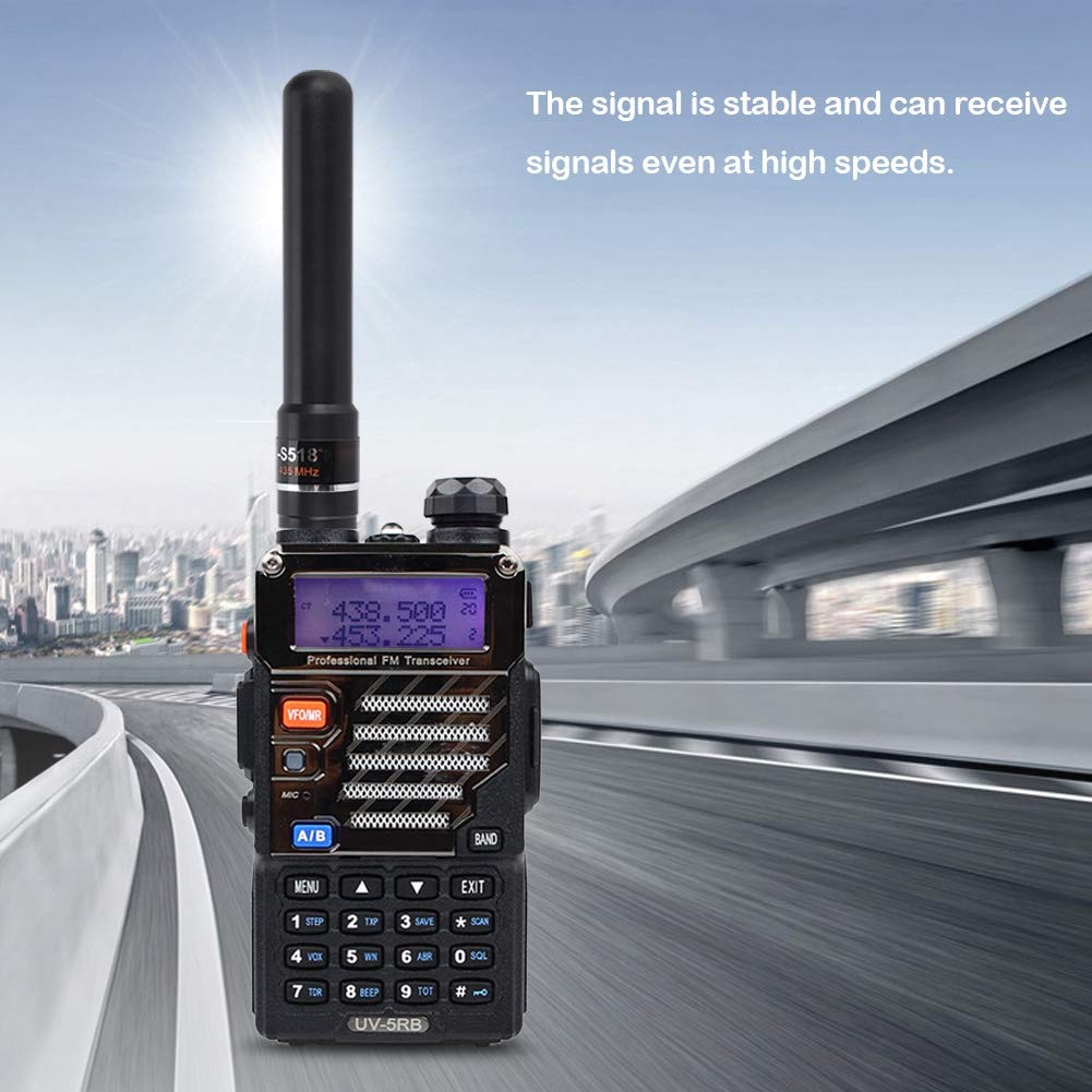 Antenna compatibile con Baofeng UV-5R Mobile Ham Radio, HH-S518+ SMA-F UV ad alto guadagno Dual Band antenna corta radio radio antenna