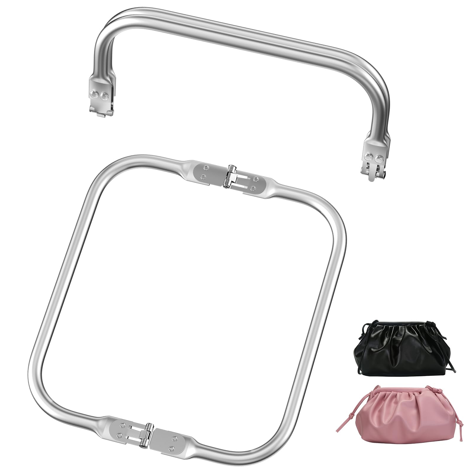 Chiusure Per Borse Con Manico - Set Di 2 In Alluminio, 16x9 Cm, Per Fai Da Te - Foto 9