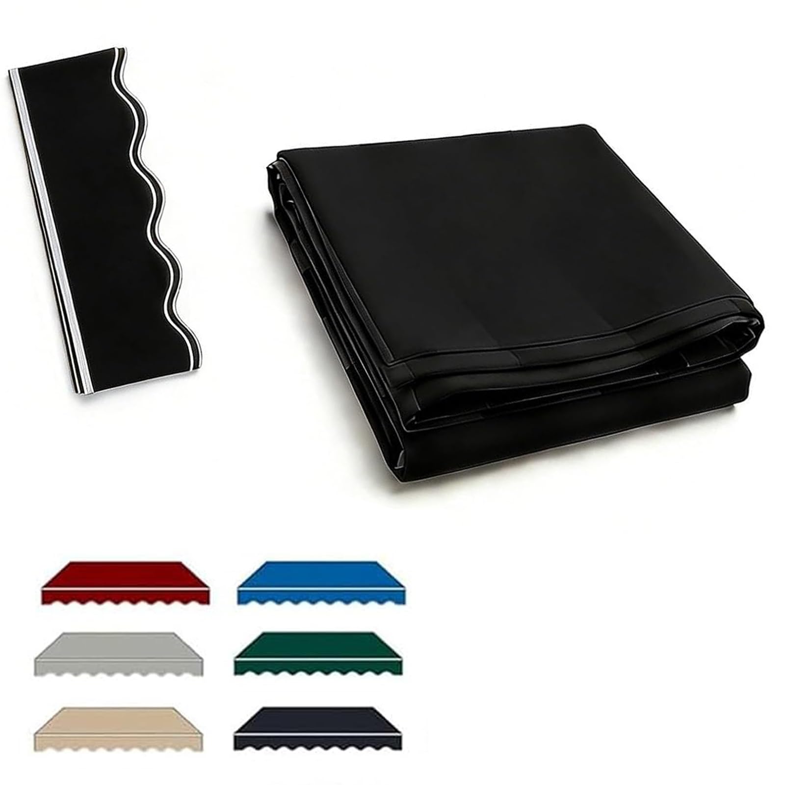 ROFBIHG Retractable Patio Awning Replacement, Water-resistant Outdoor Canopy Top Cover, UV Protective Sun Shade Canopy Cloth for Patio Retractable Shelter Cover, Fabric Only(Black,6.5x1.5m(21.3x5ft))