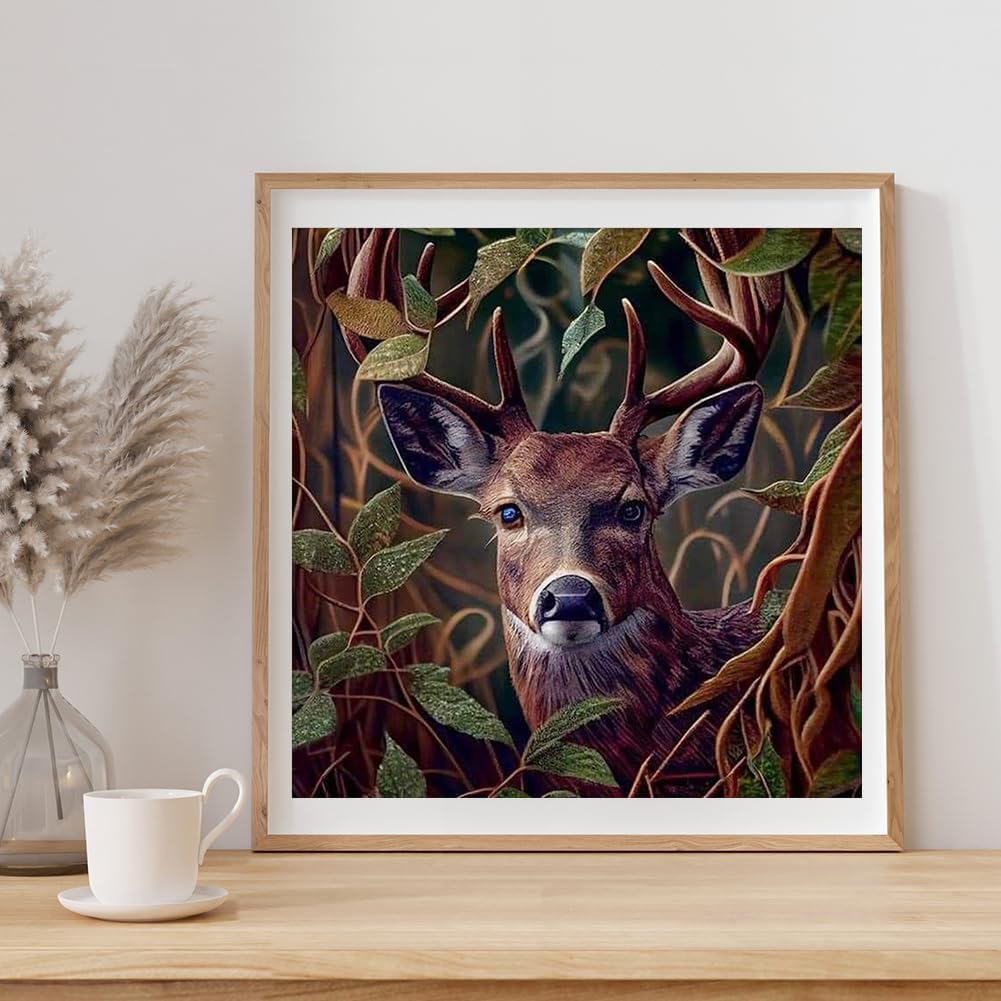 DPDAKIT Deer Diamond Painting Kits for Adults, Animal Diamond Art 12x12In image 2