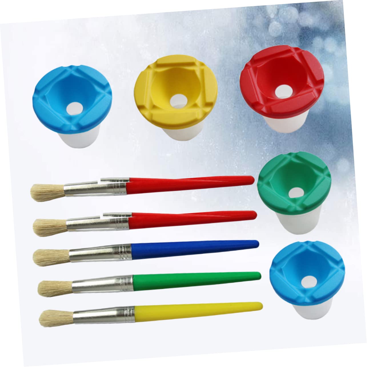 10sätze DIY Pigmentfarbe Für Auslaufsichere Malbecher Und Pinsel Farbwechselbare Tassen Für Kreatives Zeichnen Für Kunstprojekte Und Bastelarbeiten Zufällige Farben