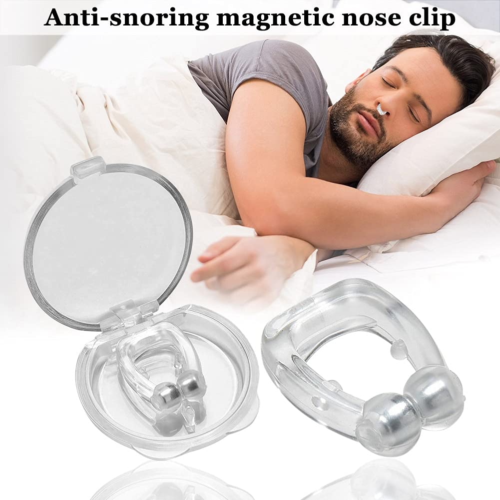1/3PCS Silicone Magnetic Anti Snore Stop Snoring Nose Clip Sleep Tray Aid w/Case Personal Health Beauty Care Products 1