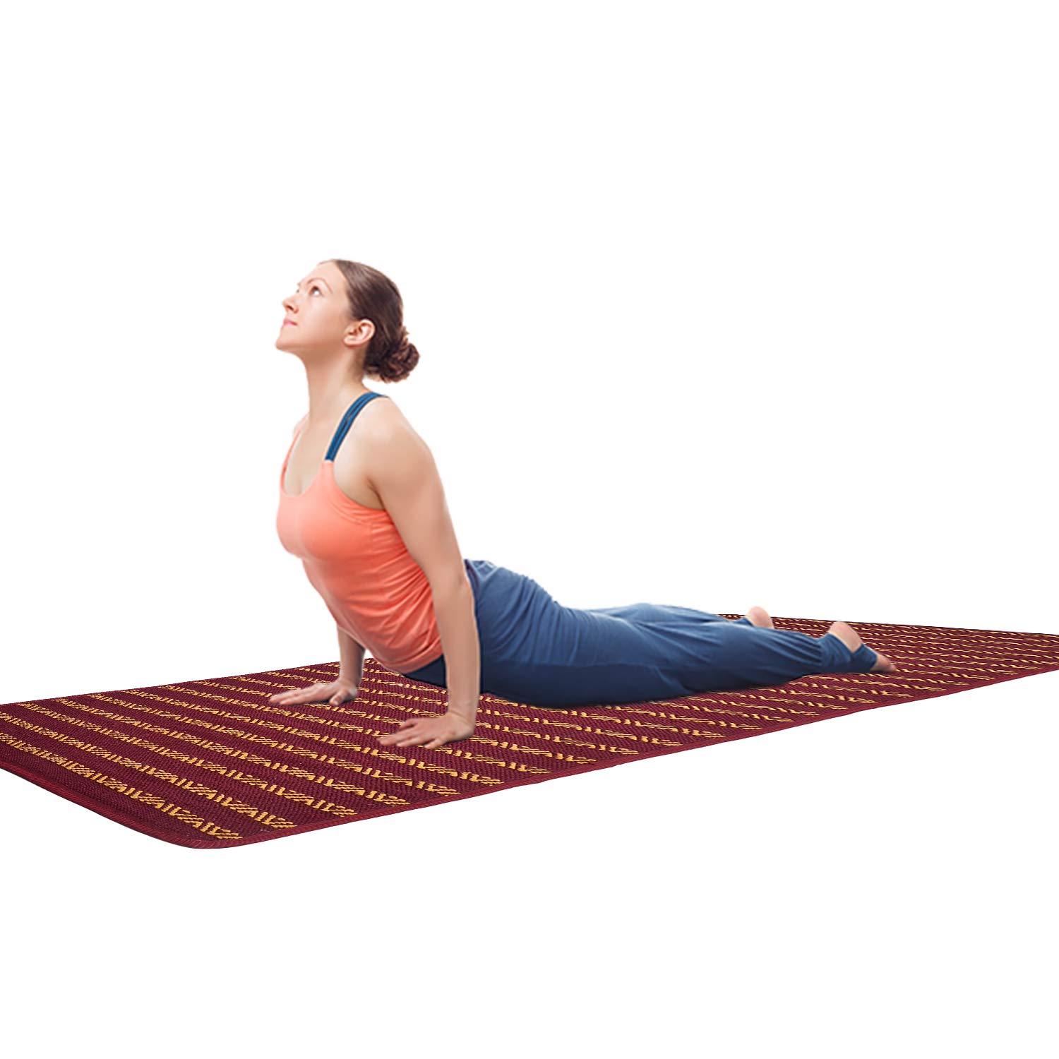 COSMORUGS - CRAFTED FOR LUXURY Handmade Handloom 10 mm Anti skid cotton yoga mat with cusion of 10 mm thickness BLUE N GREY handloom designer Cotton Eco-friendly yoga mat , Anti skid Backing (l Size- 27 x 74 inches and10 mm thickness) MADE IN INDIA (B07Y68R3J4) Amazon Price History, Amazon Price Tracker