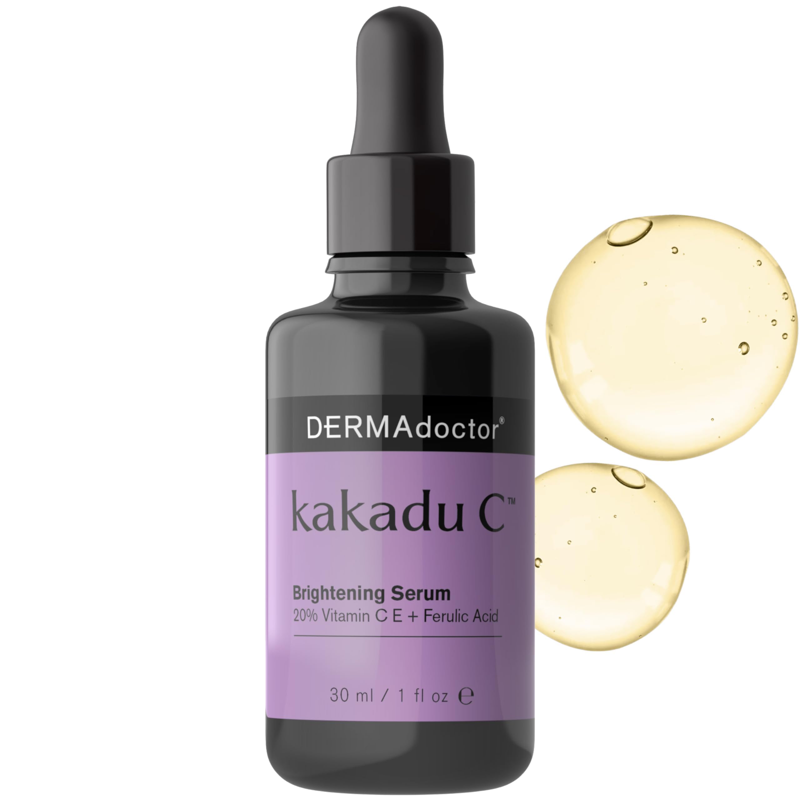 DERMAdoctor Vitamin C Serum For Face 20% Vitamin C, Vitamin-E, Ferulic Acid, Ascorbic Acid Concentrated Dermatologist-Formulated Anti Aging Face Serum, Hydrating & Discoloration - 1.0 fl oz