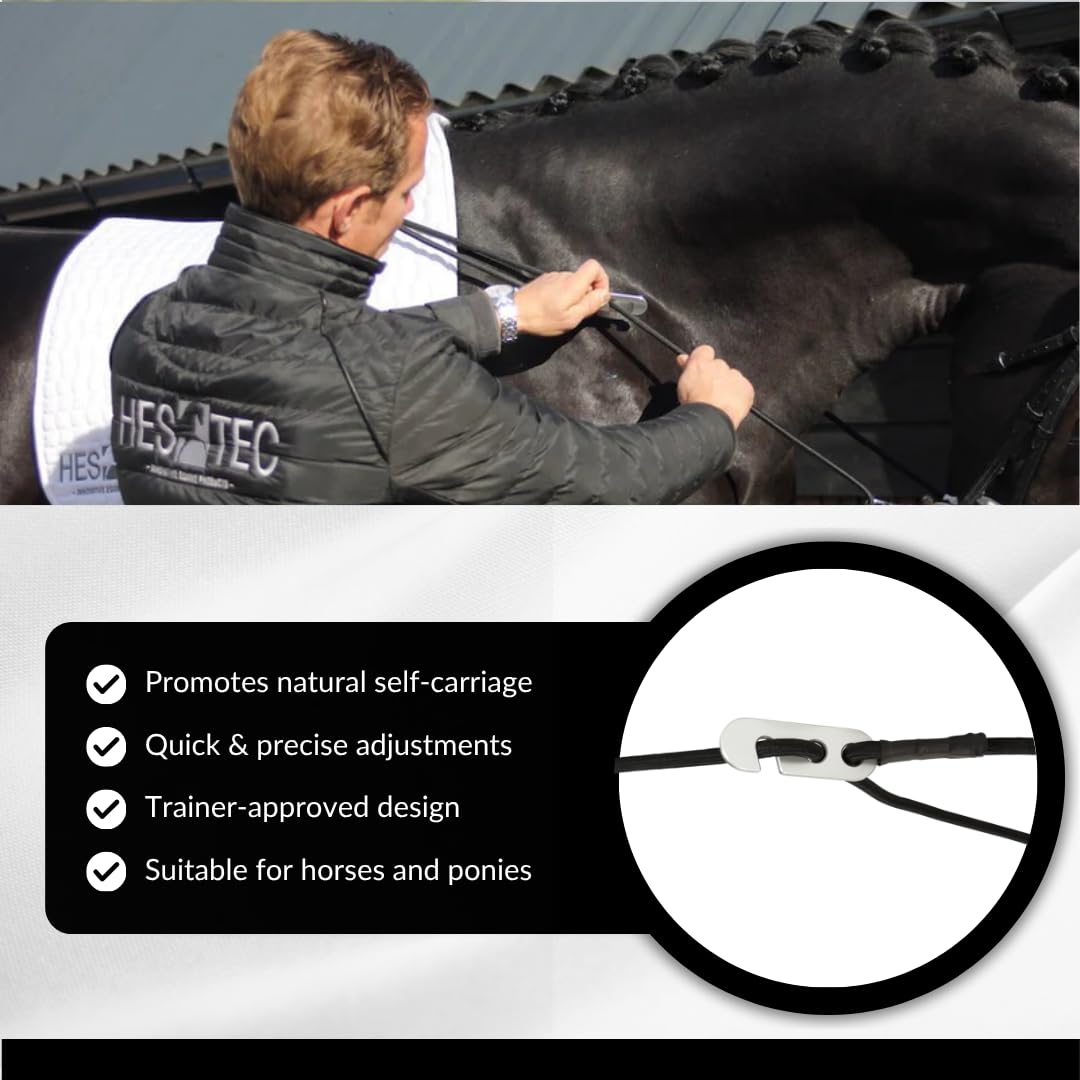 Quick Lunge - Sistema de estocada ajustable - Cordón de material o elástico - Tamaño en caballos o ponis (caballo, elástico)