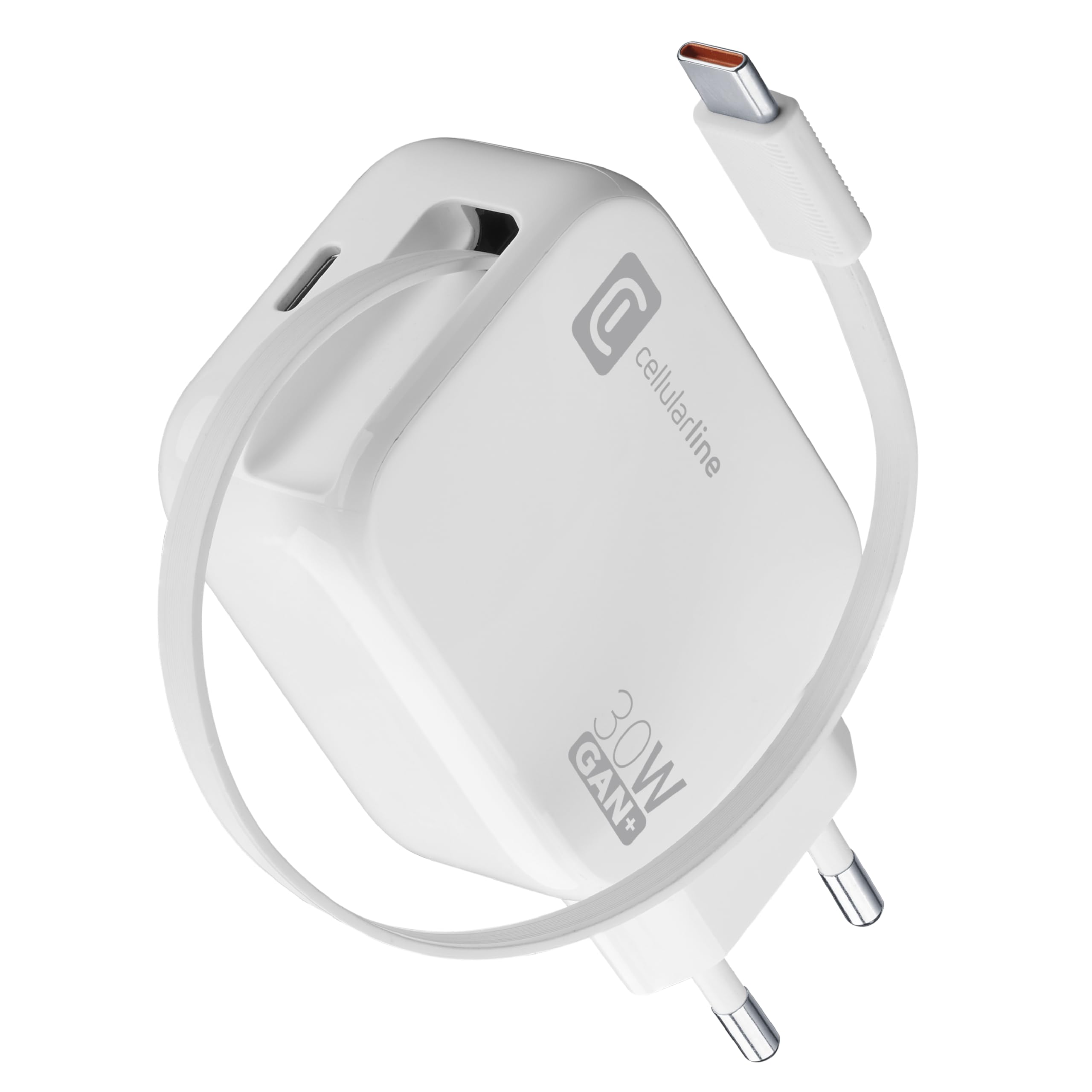 Cellular Line Retractable Power 30w-bianco