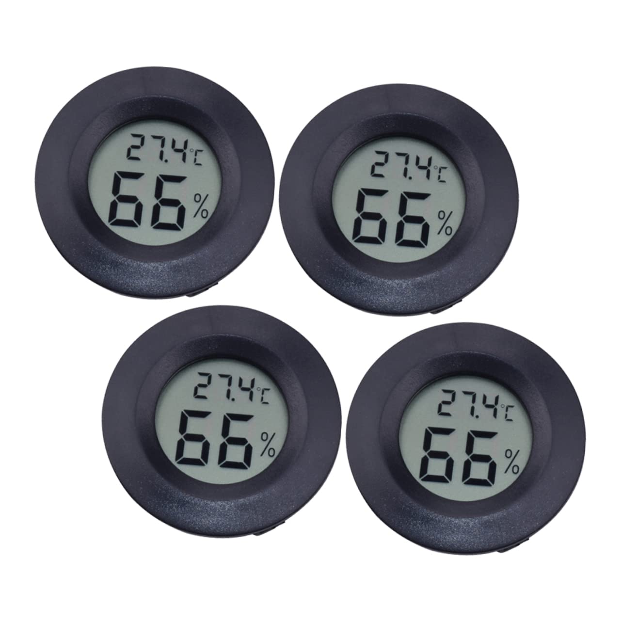 Abaodam 3 Set Termometro Accessori per Rettili umidità Terrario per Rettili Rettile Casa Forniture di Terrario di Temperatura Dell'acquario Black 4 Pezzi*3