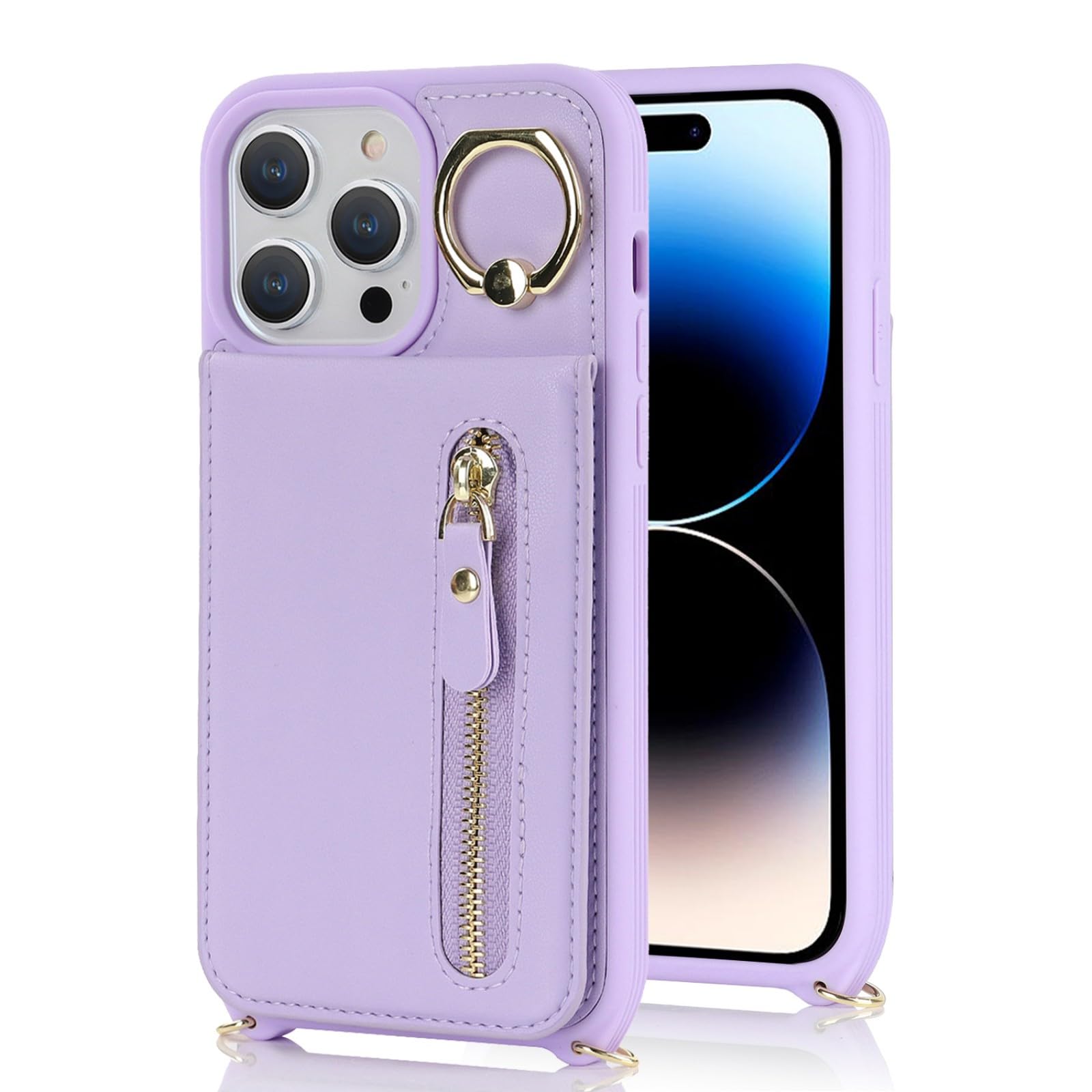 Zouzt for iPhone 14 Pro Case with Cord and Card Holde - Image 4