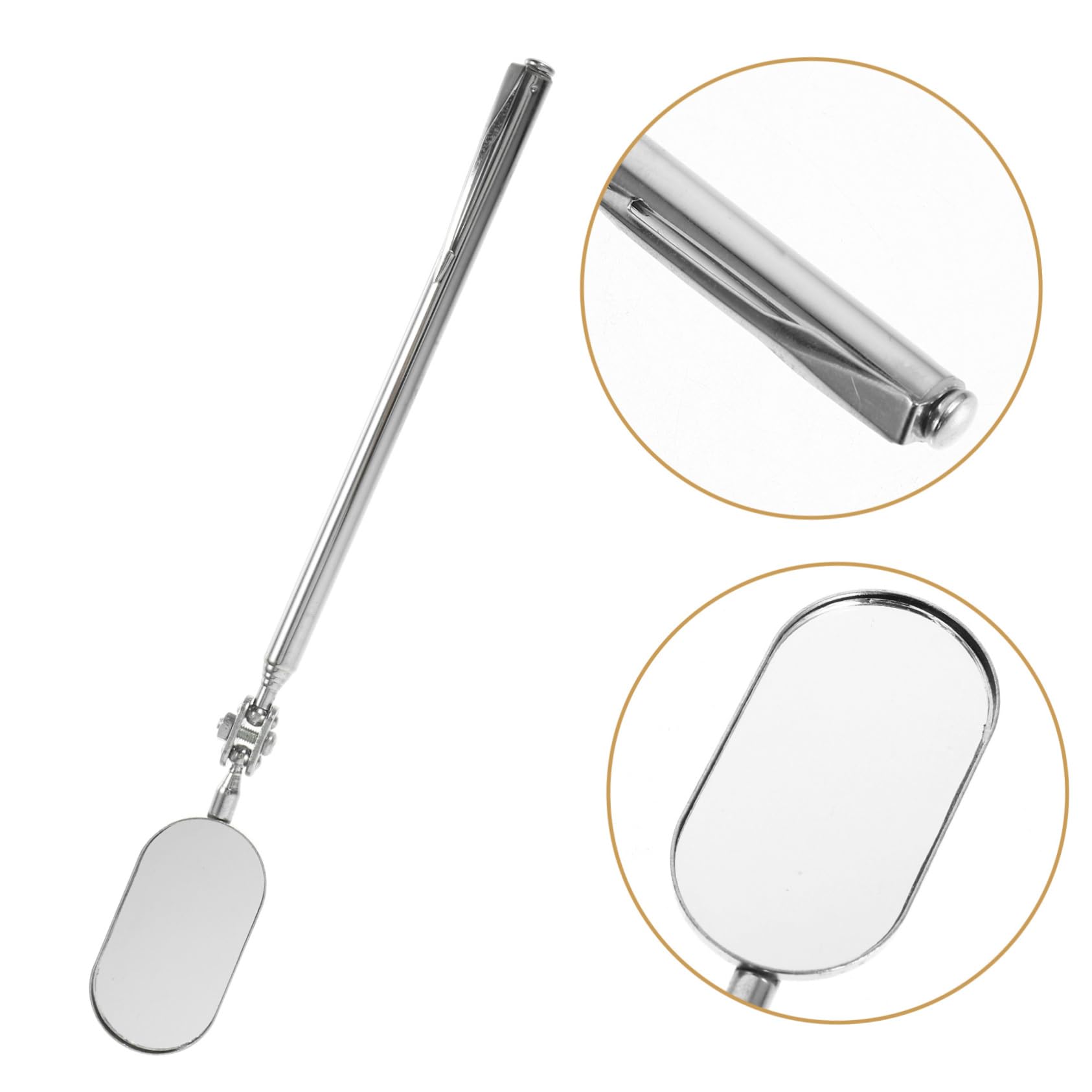 VILLFUL 3pcs Mechanics Inspection Mirror Telescoping Inspection Mirror Tool Auto Repair Stick Clip Versatile for DIY Professionals