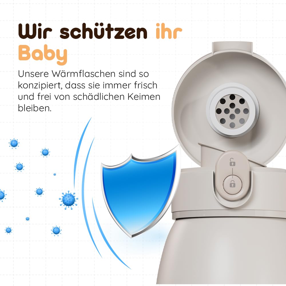 BEBELUX® Babyflesverwarmer, elektrische babymelkverwarmer voor onderweg