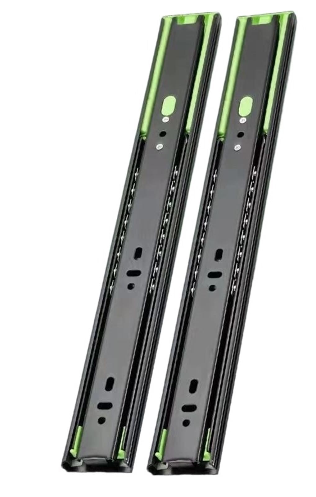 Oumifand (Black+Gray)Buffer10inch=25Cm 45 Wide Thickened Drawer Buffer Slide Rail Damping Hydraulic Silent Three-Section Guide Track 2Pcs((Black+Gray) Buffer10inch=25Cm)