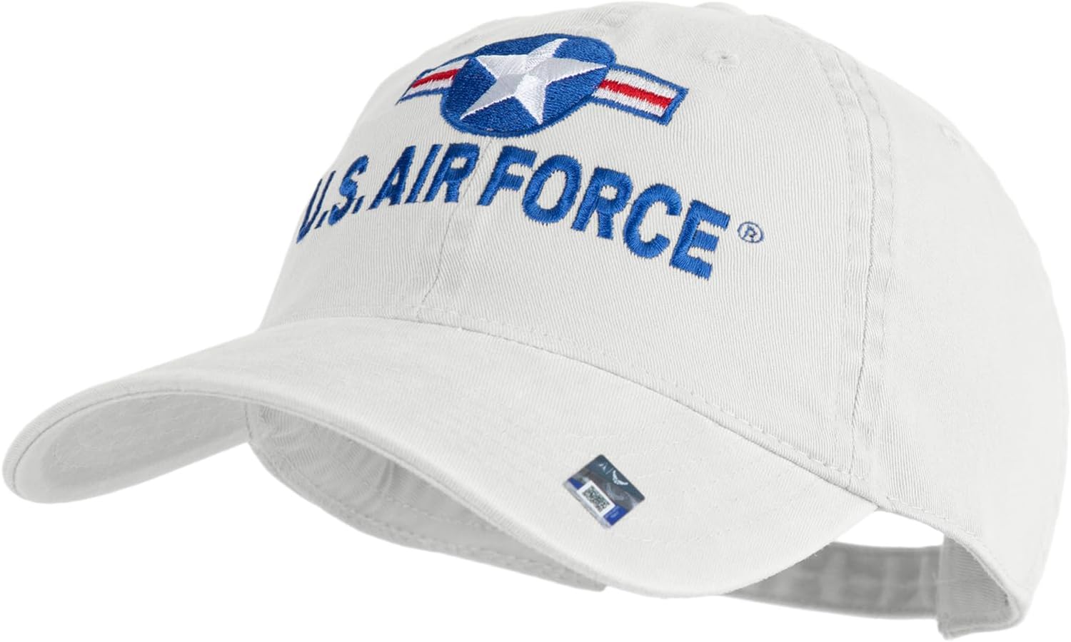 e4Hats.com U.S. Air Force Roundel Embroidered Washed Solid Pigment Dyed Cotton Twill Brass Buckle Cap