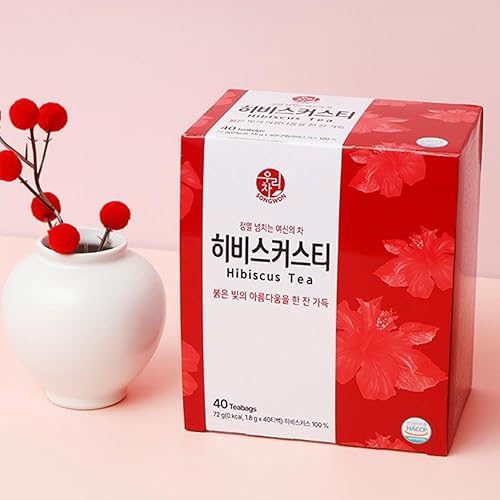 Miniatura 9 de Songwon Hibiscus Tea Bags, 100% Pure Hibiscus, Herbal Tea for Hot or Iced Brewing_1.8g x 40 (2.54 oz)