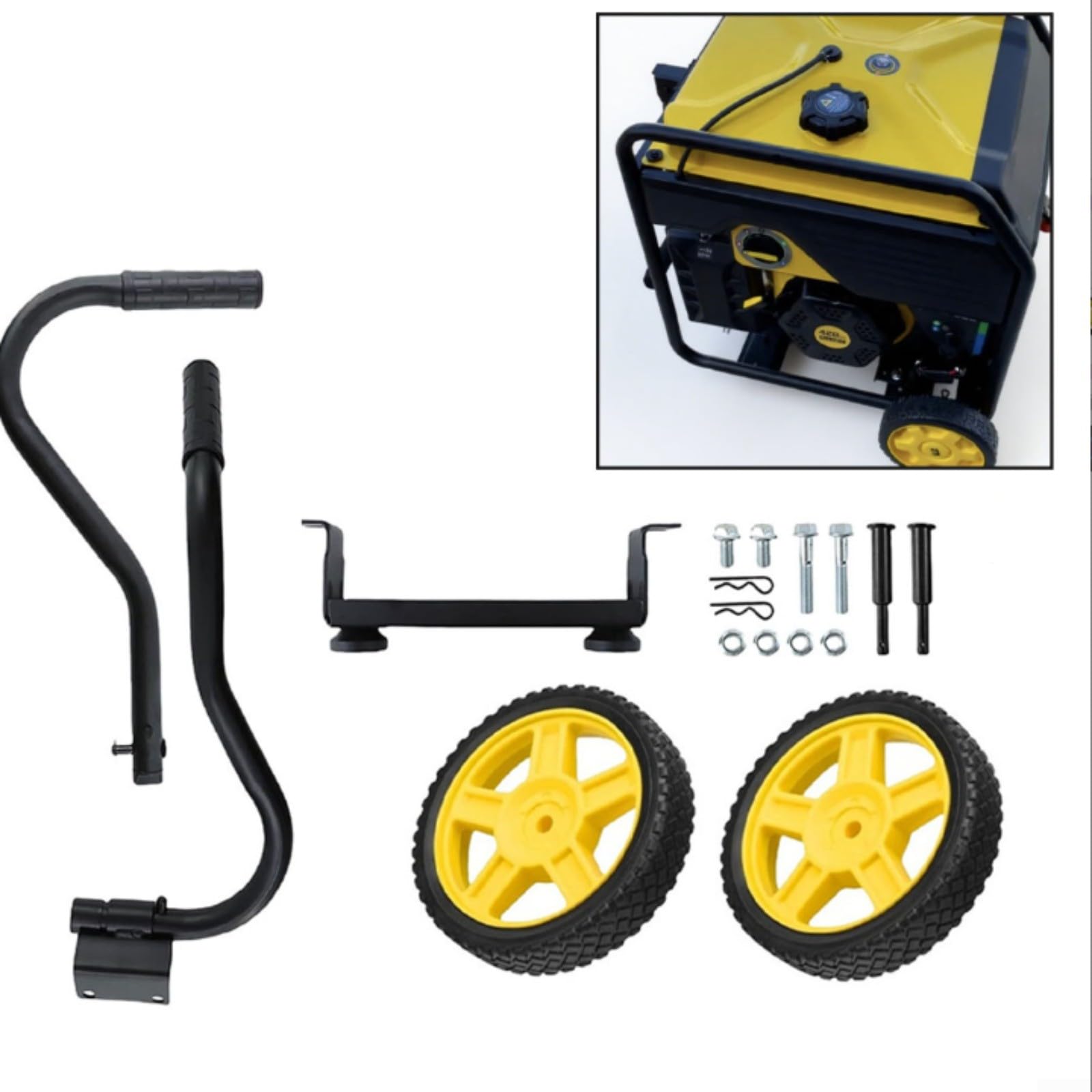 Generator Wheel Kit mit Griff und robusten Reifen für 2800-4750 Watt Generatoren, stabiles Transportzubehör für einfache Manövrierfähigkeit im Garten