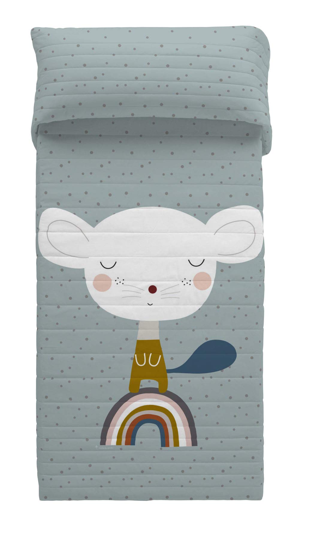 HACIENDO EL INDIO Colcha bouti reveresible Susanita Azul Cama 90 cm