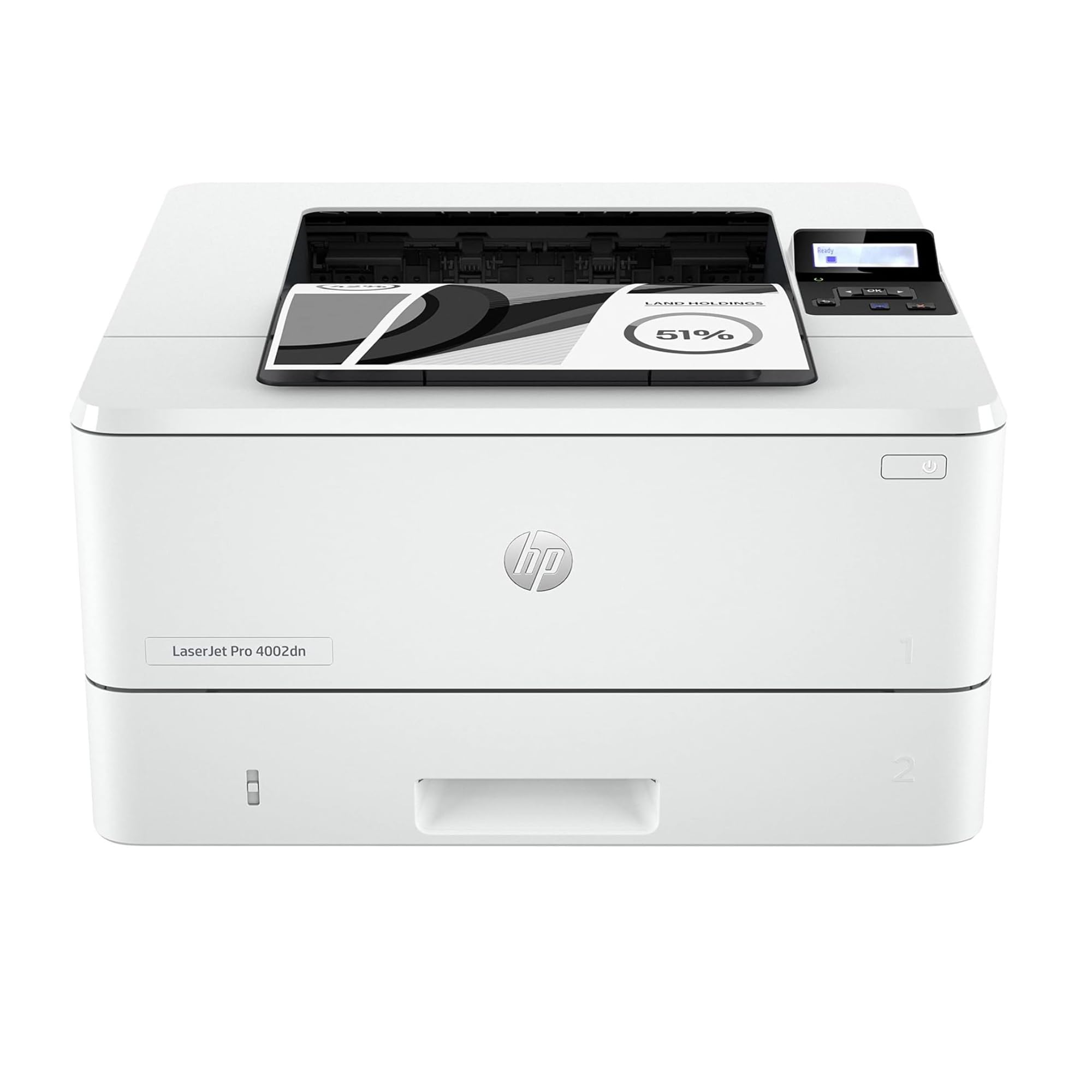 HP LaserJet Pro 4002dn, 2Z605F, imprimante monofonction A4, impression recto verso automatique en noir et blanc, 42 ppm, USB, USB Host, Gigabit Ethernet, HP Smart, Blanche