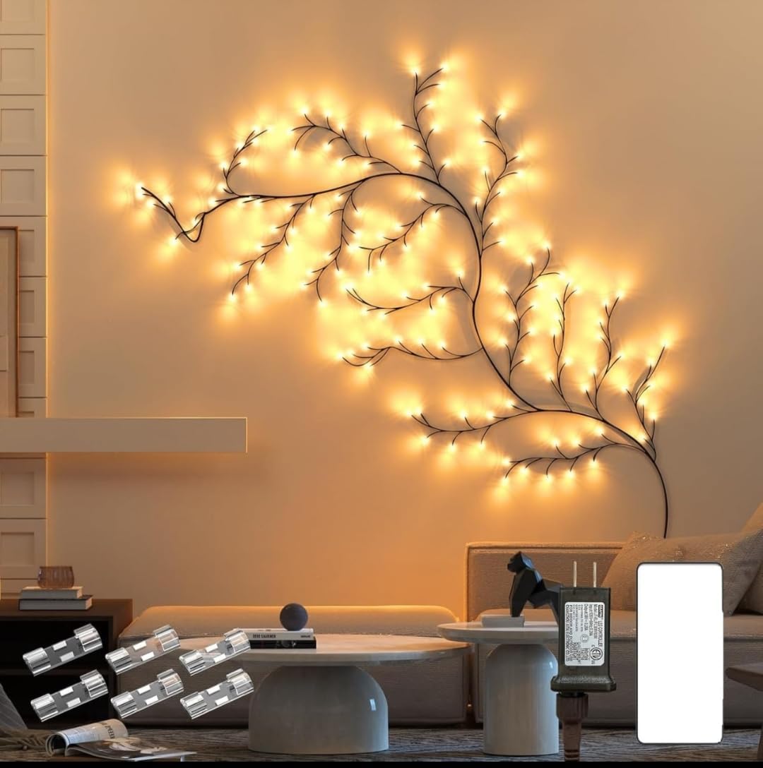 Plastic Enchanted Willow Vine Lights Led Tree Branch Light For Decoration Light Decoration At Home, Bedroom, Wall, Living Room, Multicolour