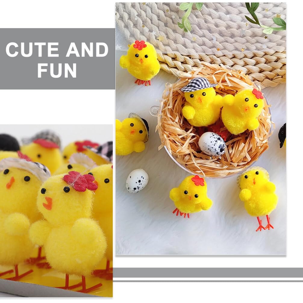 ibasenice 24pezzi Decorazioni Pasquali Peluche Da Pulcini Adorabili Per Festività Pasquali Perfetti Per Ufficio e Casa
