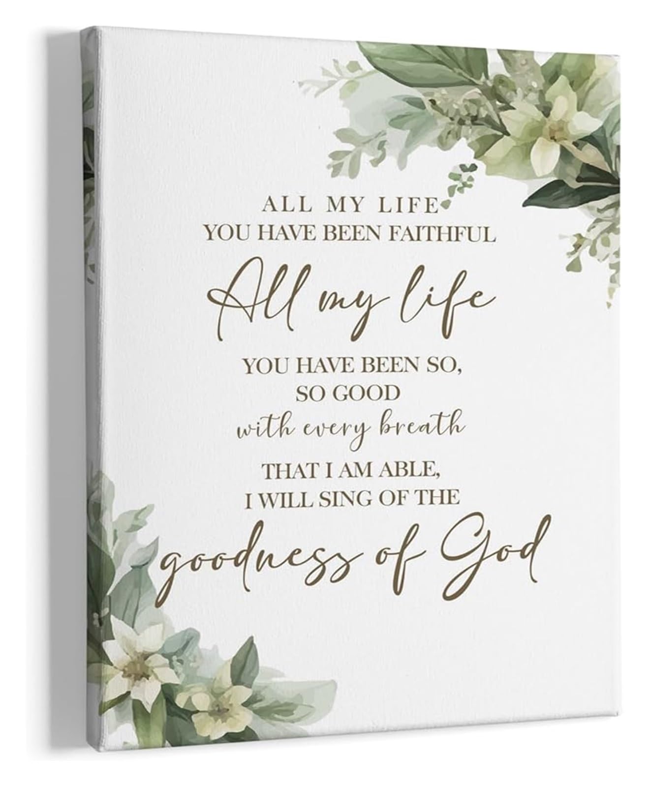 IDGTTLDF Botanical Christian Bible Verse Wall-Art Religious Floral Scripture Print Home Decoration Church Room Unframed,08x12inch(20x30cm)