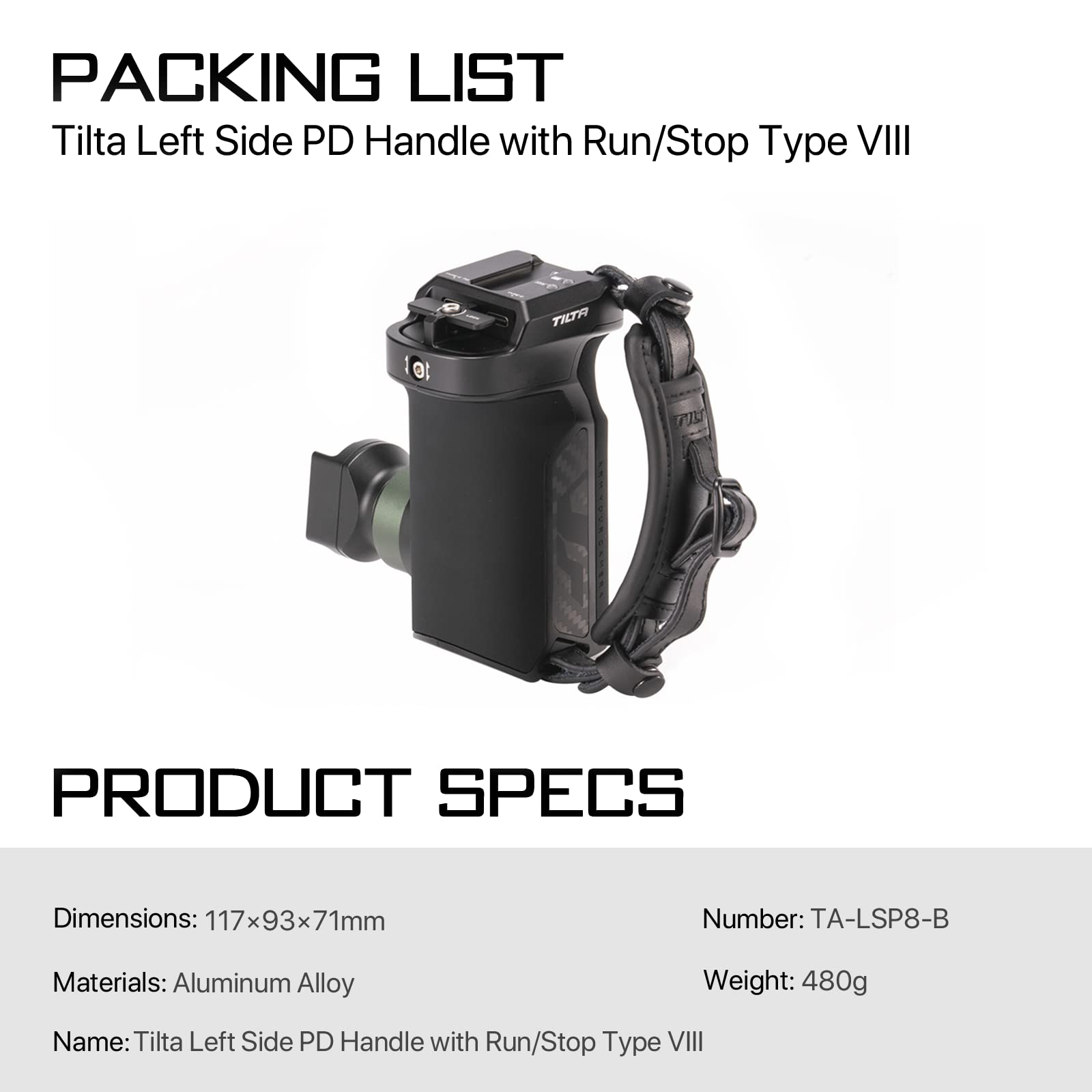 Tilta Left Side PD Handle with Run/Stop Type VIII for R5,R5 C,R6