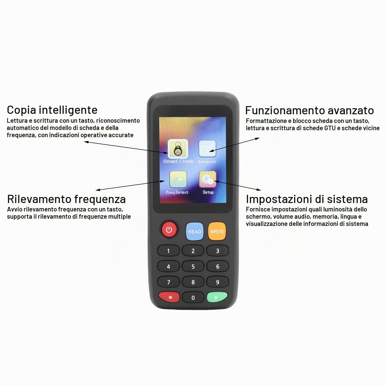 Copiatrice per schede NFC, X7 Duplicatore di carte per controllo accessi ID IC Programmatore di lettori di schede per fotocopiatrici NFC per carte di ascensore (5 Carte T5577 5 Fibbie T5577)