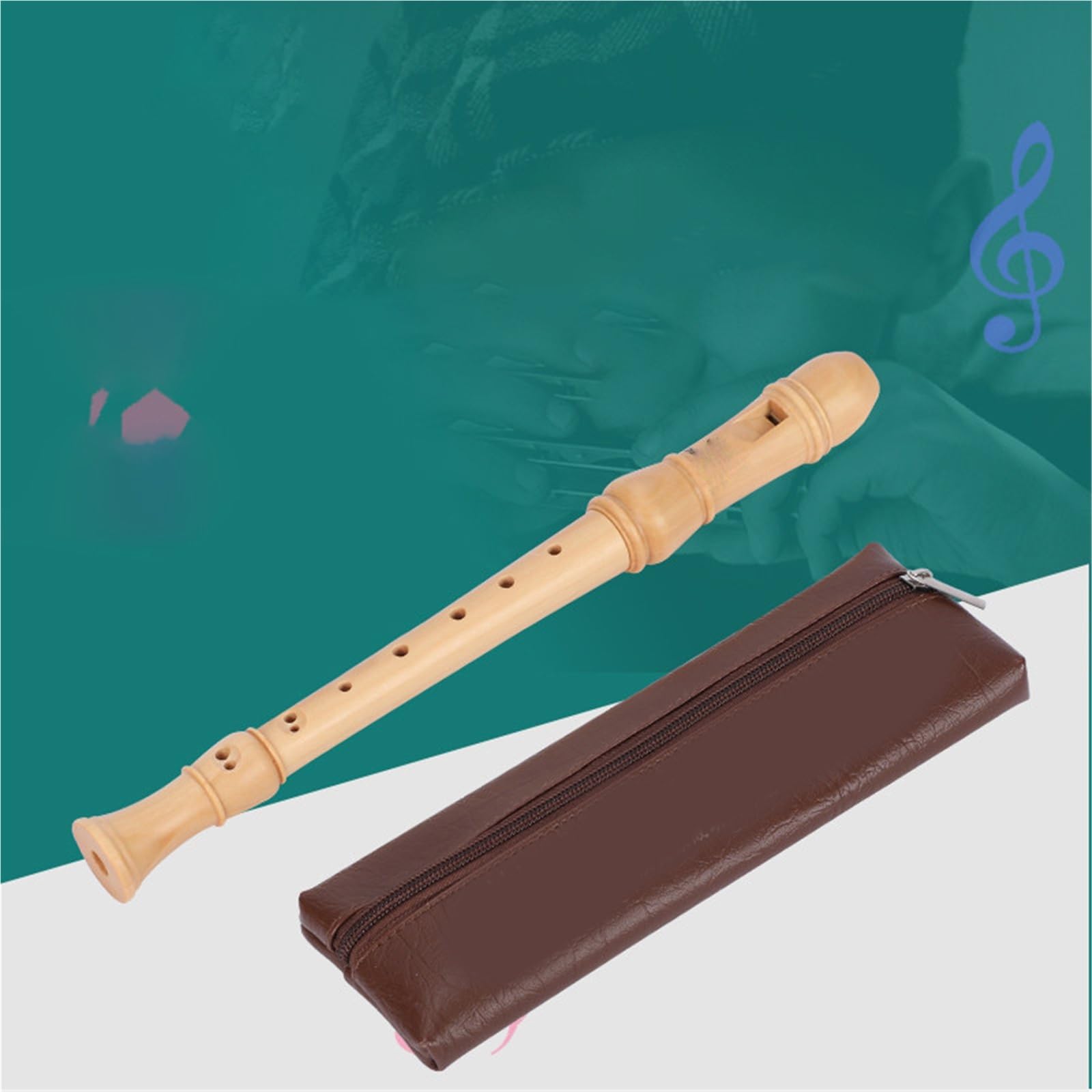 Flauta Dulce Soprano De Estilo Alemán (8 Agujeros) Instrumento Viento Principiante Construcción Totalmente Madera Para Adultos Flauta Dulce Principiantes