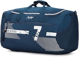 Skybags Polyester Stride 52Cm Gym Duffle Bag for Men and Women with Multiple Pockets and Separate Shoe Compartment for Travel, Sports and Workouts (Blue) with Wet Pouch