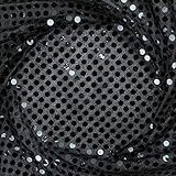 TELA DE PUNTO LAMÉ EN COLORES LISOS CON LENTEJUELAS LISAS Y HOLOGRAMAS DE 6mm SERIE ÓRBITAS DE ANCHO 112cm POR METRO (NEGRO, 1 METRO)