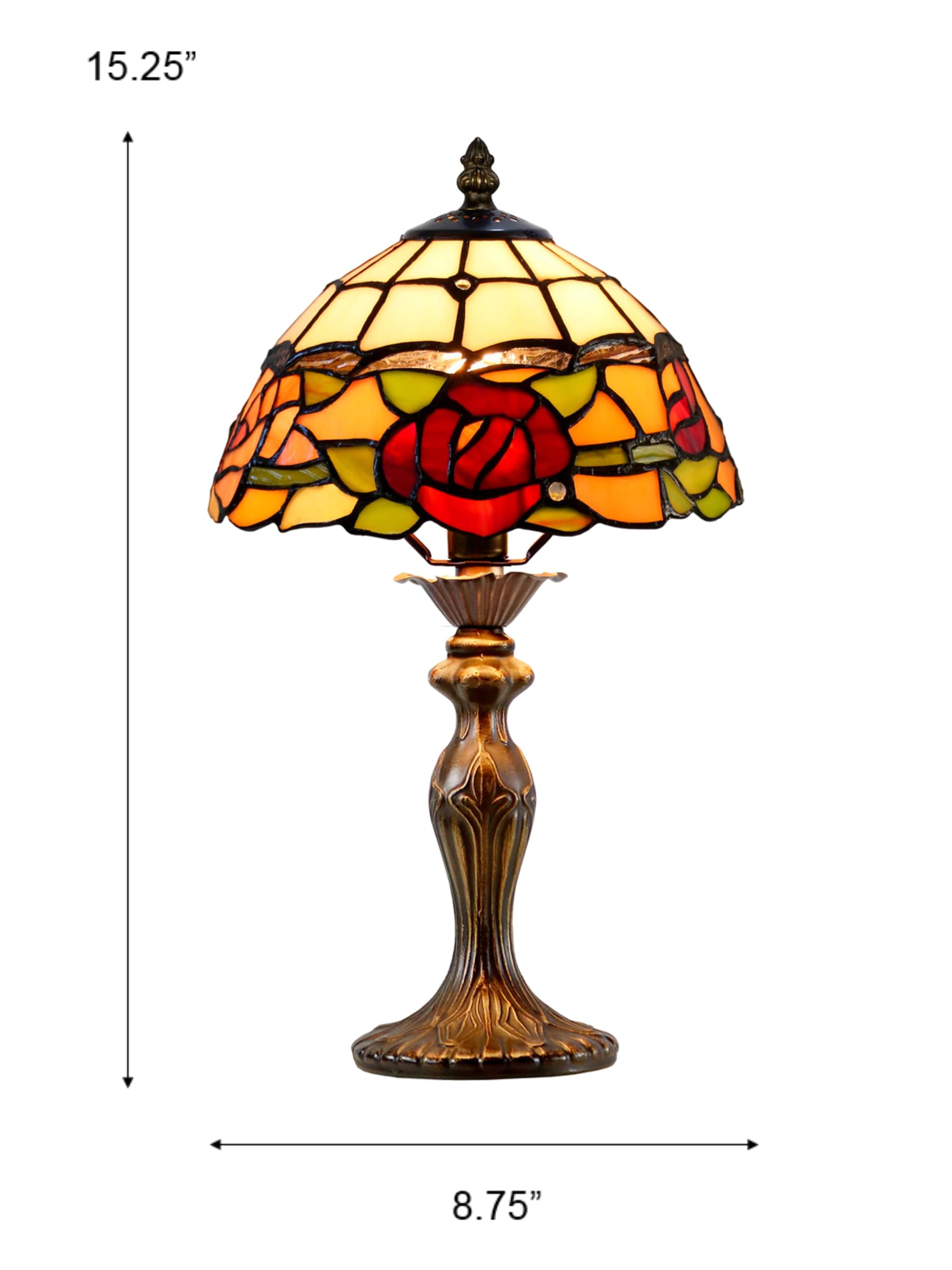 Dale Tiffany TA24005 Innsdale Rose Handmade Tiffany Accent Lamp