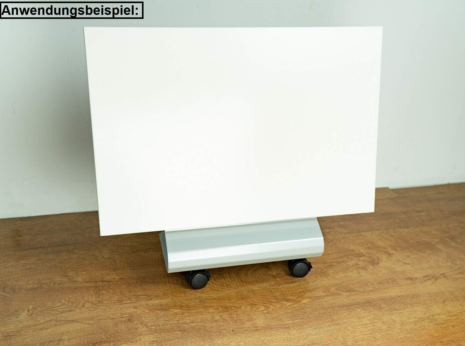 HRB Set van 4 zwenkwielen met rem, kleine meubelwielen met max. draagkracht 100 kg/set, draaibare wielen voor meubels met wieldiameter 40 mm, behuizing van staal met rubberen wielen (zilver
