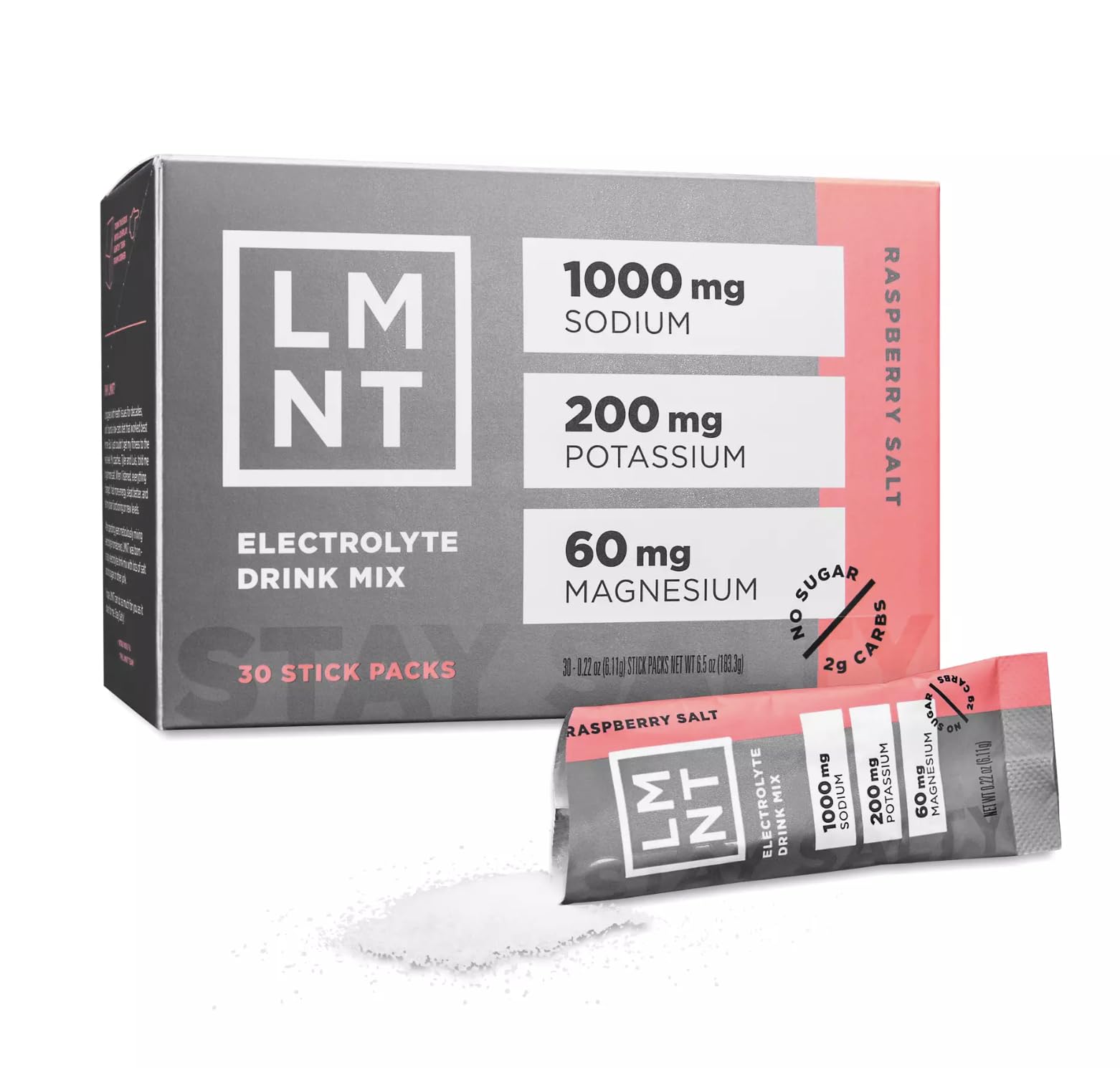 LMNT Zero Sugar Electrolytes - | Drink Mix | 30-Count (30 count, Raspberry Salt)
